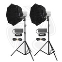 QPS- Godox ML60IIBi Bi-Color LED Monolight with Softbox 60cm 2Kit