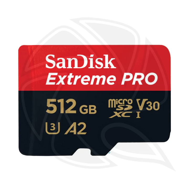 SANDISK Extreme PRO 512GB 200MB/s  Micro (4K) SDXC UHS-I Card with Adapter (SDSQXCD-512G-GN6MA)