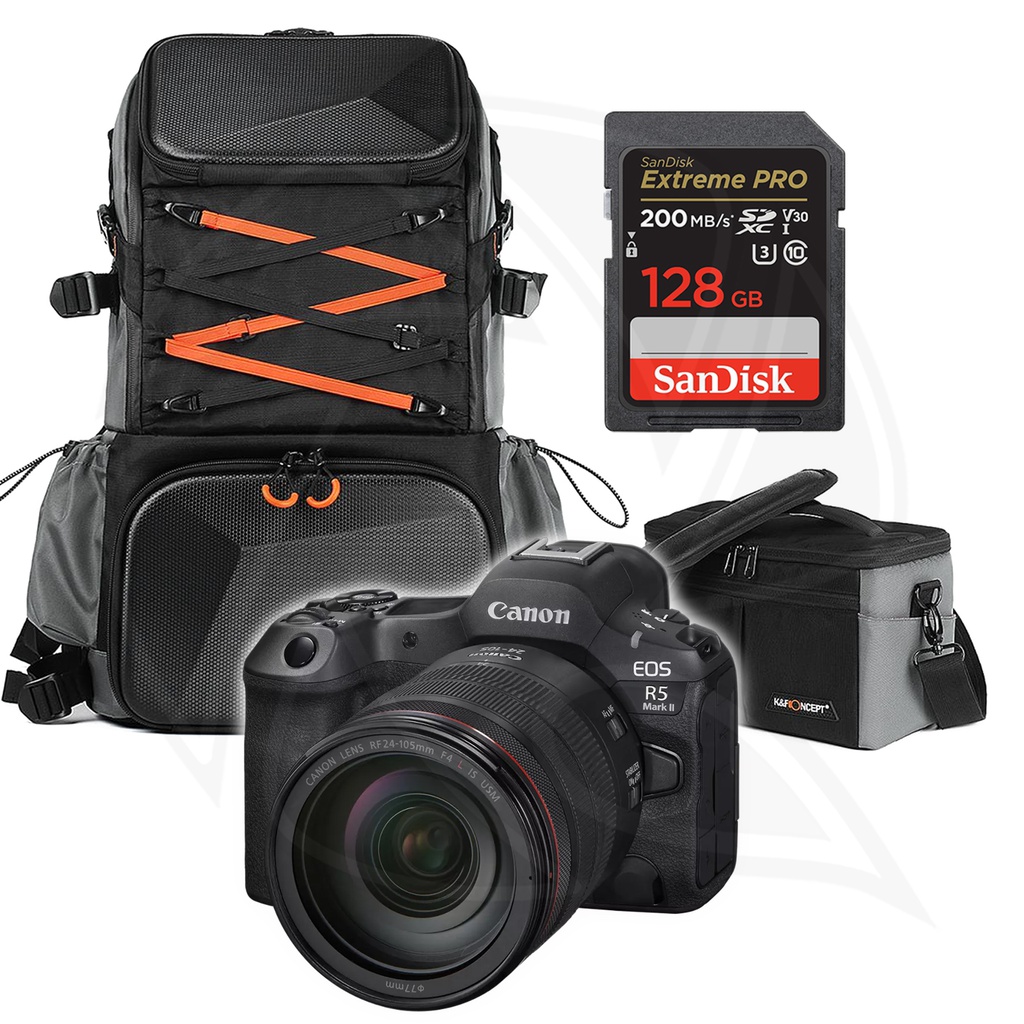 CANON EOS R5 II BODY Mirrorless Camera with RF 24-105MM F4L IS USM&amp; Memory Card &amp; Bag