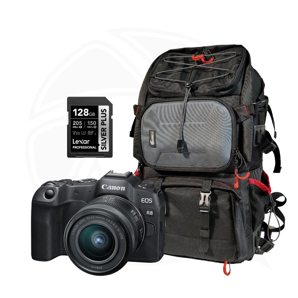 CANON EOS R8  Mirrorless Camera RF24-105mm F4.-7.1 IS STM  KIT with Memory Card &amp; Bag