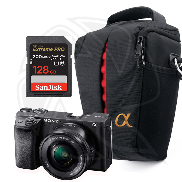 SONY Alpha a6400 Mirrorless Digital Camera with 16-50mm Lens  with Memory Card&amp; Conical Bag