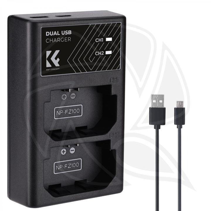 KF28.0010 NP-FZ100 Dual Slot Battery Charger Type-C for Sony Alpha
