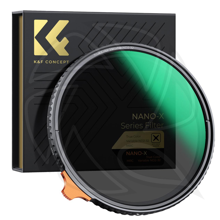 KF01.2160 77mm True Color Variable ND2-32 Nano-X Series(1-5 Stops) ND Lens Filter, Adjustable Neutral Density Filter with 28 Multi-Layer Coatings Nano-Xcel Series
