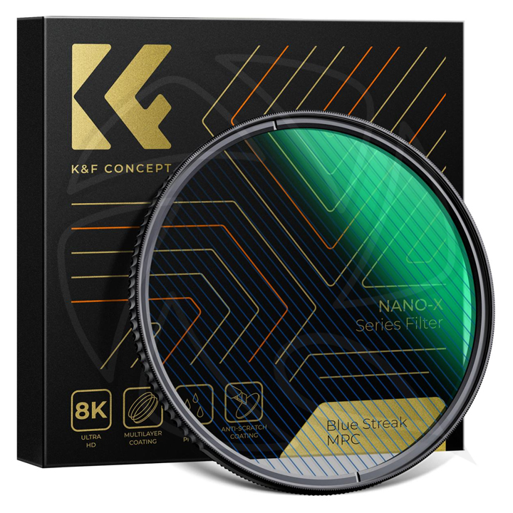 KF01.2101 77mm Blue Streak MRC Nano-X Series Filter (2mm) Optical Glass Ultra-clear Waterproof Anti-Scratch Anti-Reflection Green Film