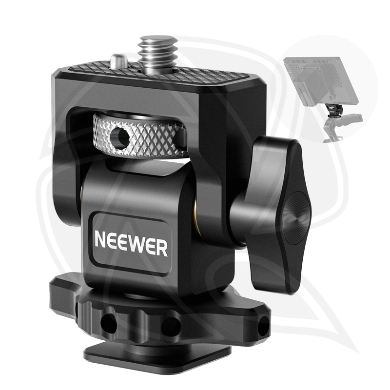 NEEWER MA002 Swivel&amp; Tile Adjustable cold shoe monitor mount 1/4 screw (10103532)