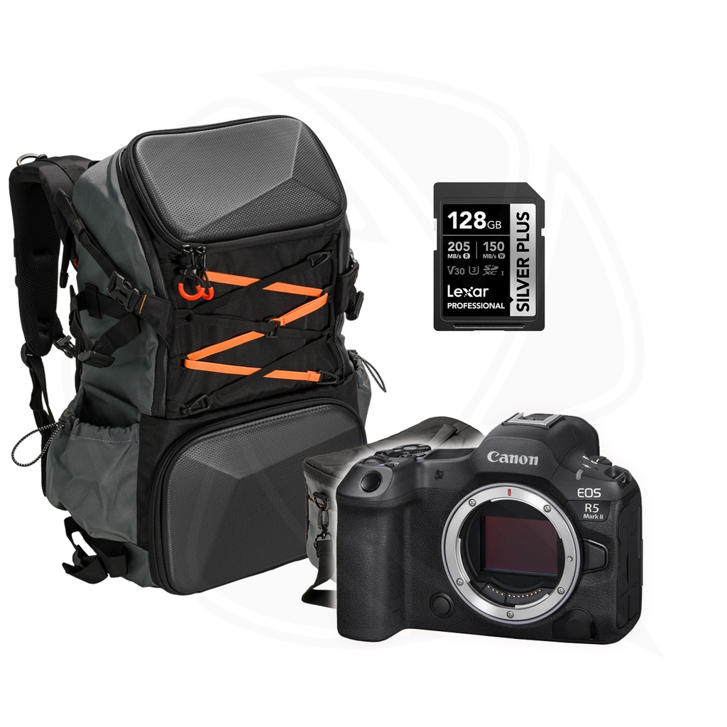 CANON EOS R5 II Mirrorless Camera BODY ONLYE&amp; Memory Card &amp; Backpack Bag 
