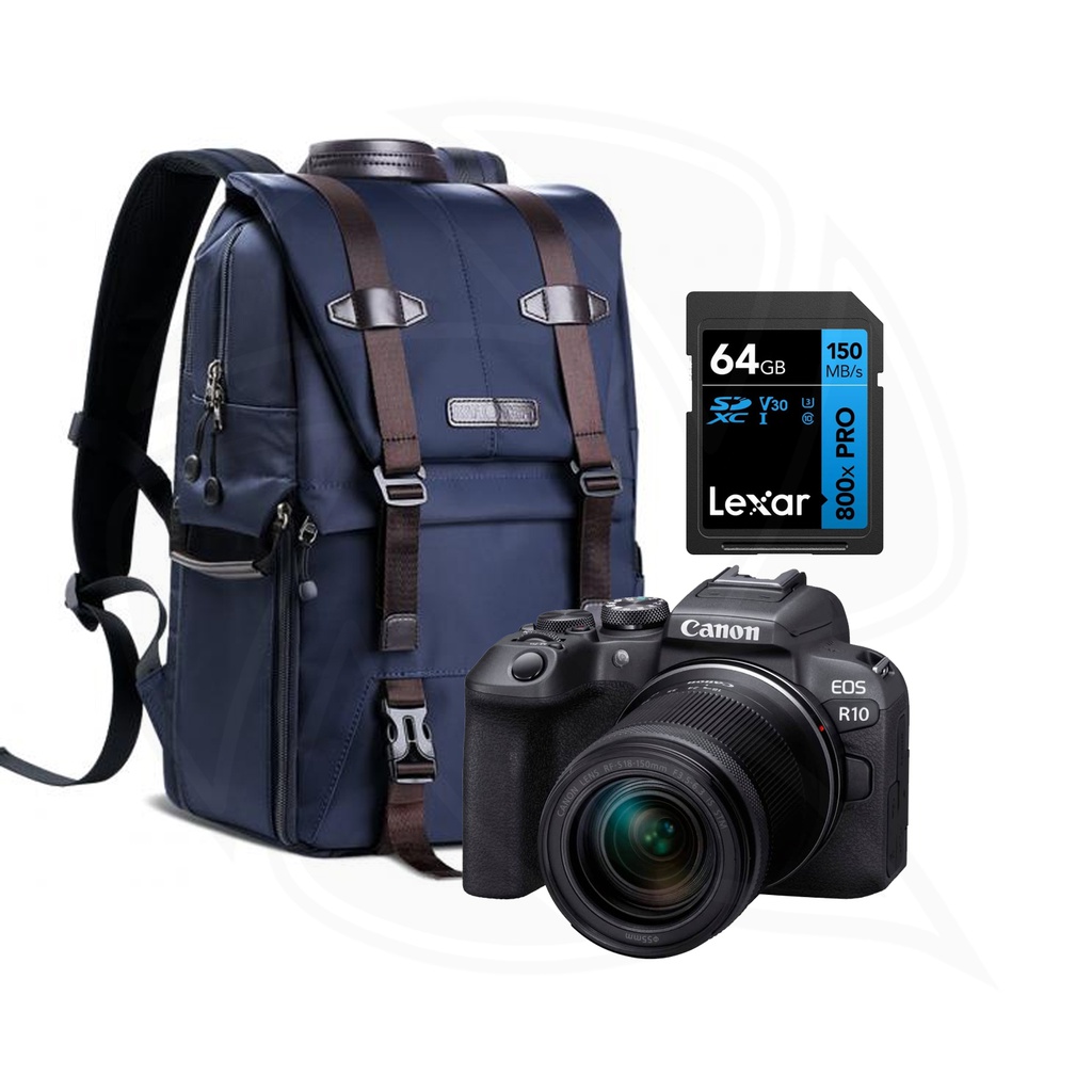 CANON EOS R10 Mirrorless Camera &amp; RF-S 18-150mm F3.5-6.3 IS STM Memory Card &amp;  BackBag