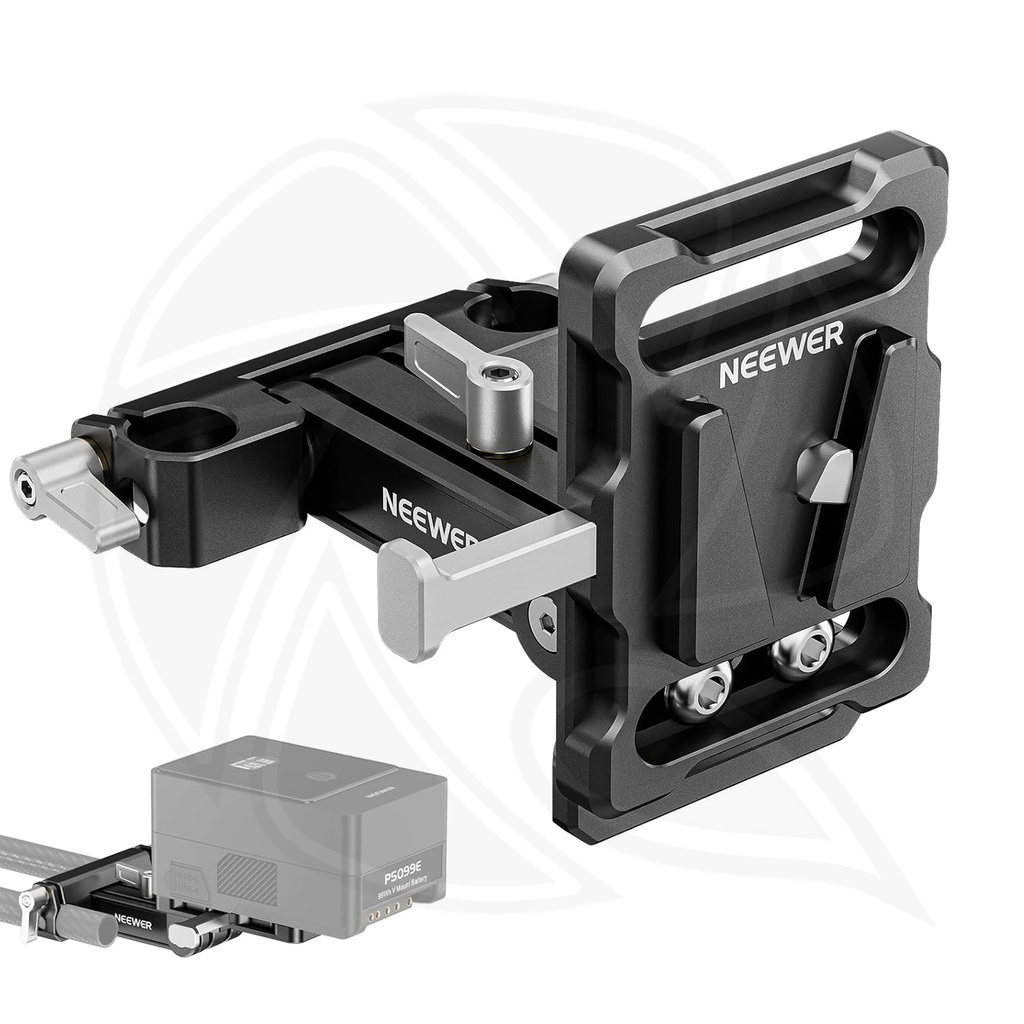 NEEWER PS007 V MOUNT BATTERY PLATE WITH DUAL ROD CLAMP AND ROTATABLE HINGE (10103909)