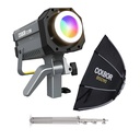 QPS- COLBOR CL120R Series RGB COB LED Video Light 120W with 90cm softbox &amp; Stand