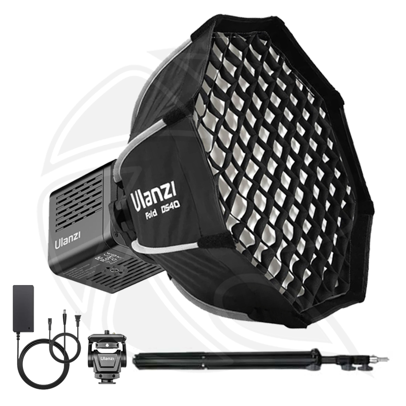 QPS-ULANZI L023 40W Pro Rechargeable Bi-Color COB Light with softbox 40cm &amp;light stand