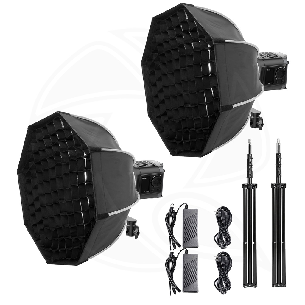 QPS-ULANZI VL120C 120W RGB Video Light with SoftBox 90cm &amp;Light Stand 2kit