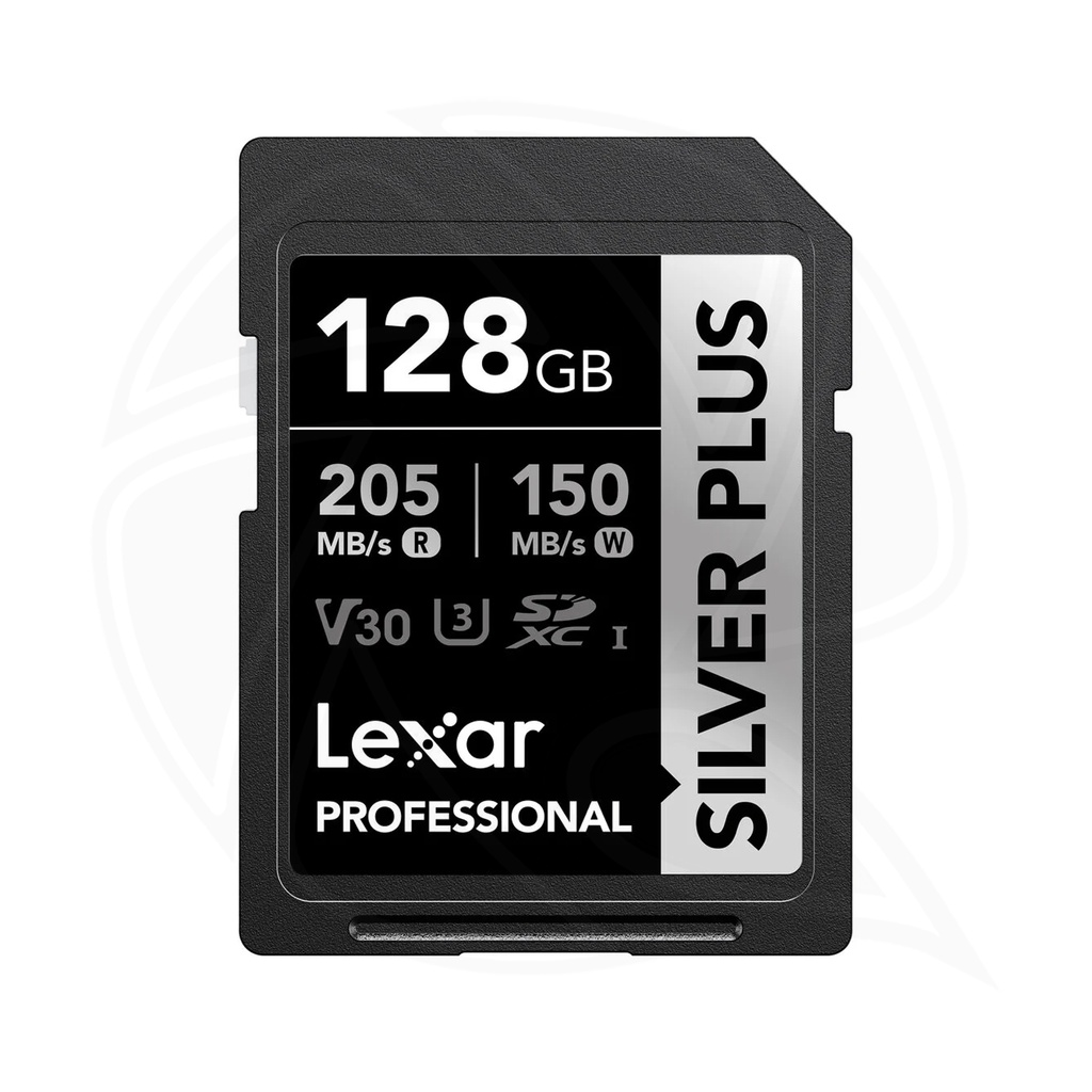 LEXAR 128GB Professional SILVER PLUSE SDXC UHS-II card up to 205MB/s read 150MB/s write C10 V30 U3  (LSDSIPL128GB-BNNNG) 