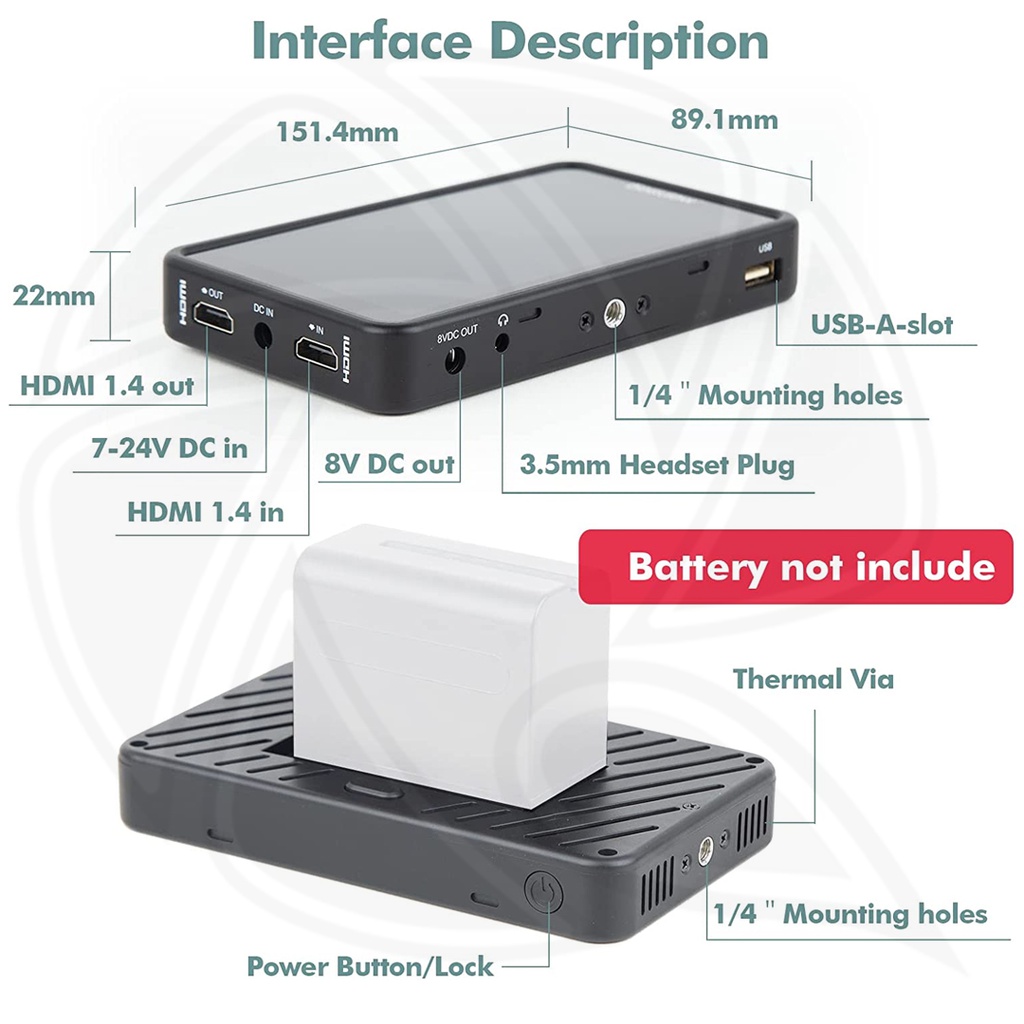 DESVIEW R5II 5.5&quot; (14cm) On-Camera Touch Monitor