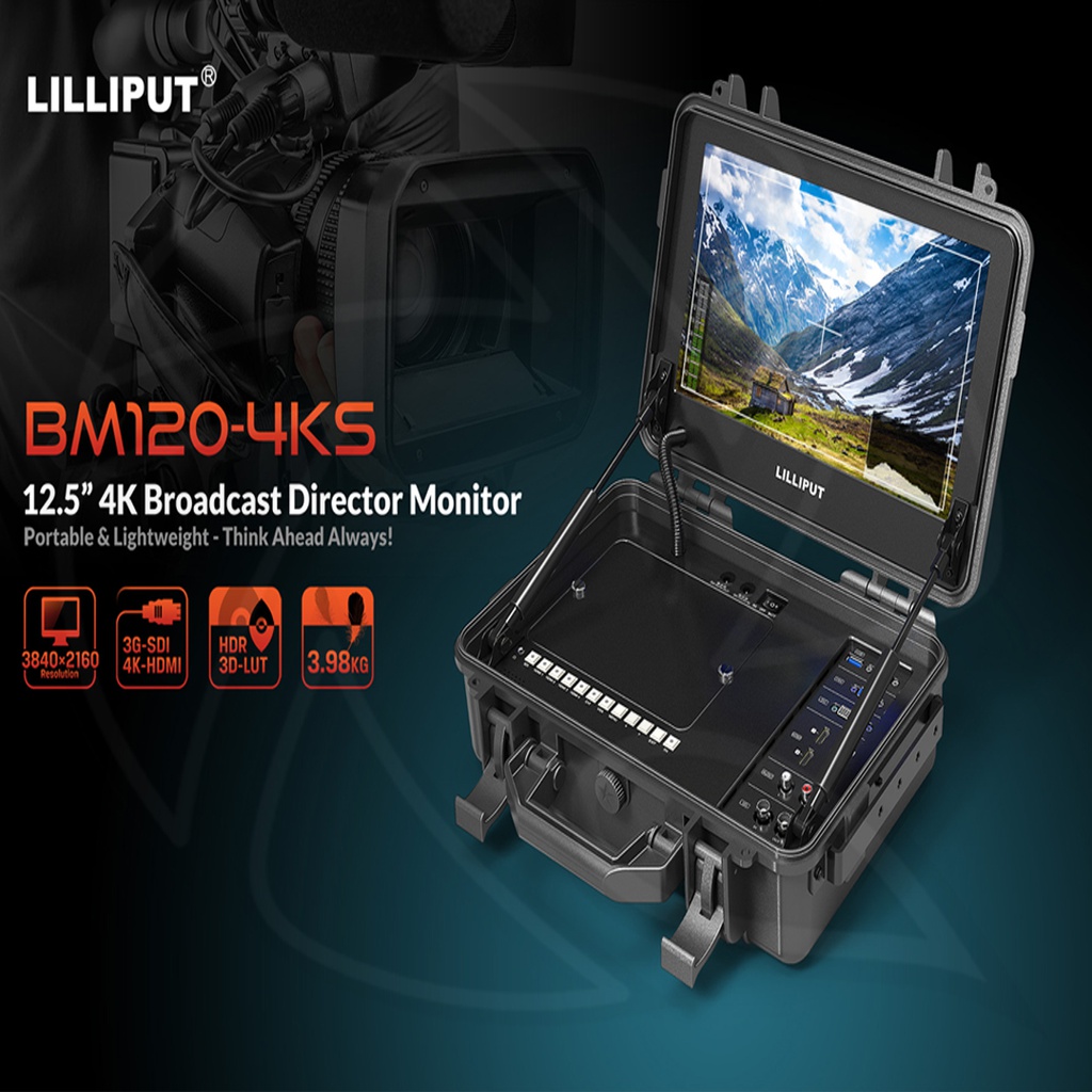 Lilliput  BM120-4KS 32cm 4K Broadcast Director Monitor with SDI, HDR &amp; 3D LUTS in Hard Case