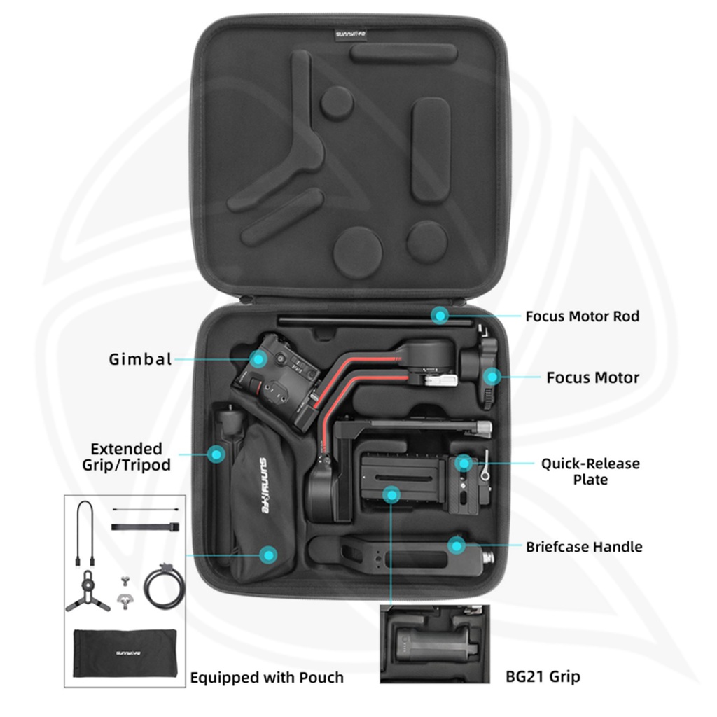 SUNNYLIFE RO-B458-D for DJI RS 3 Gimbal Stabilizer Portable Storage Bag Shockproof Carrying Case