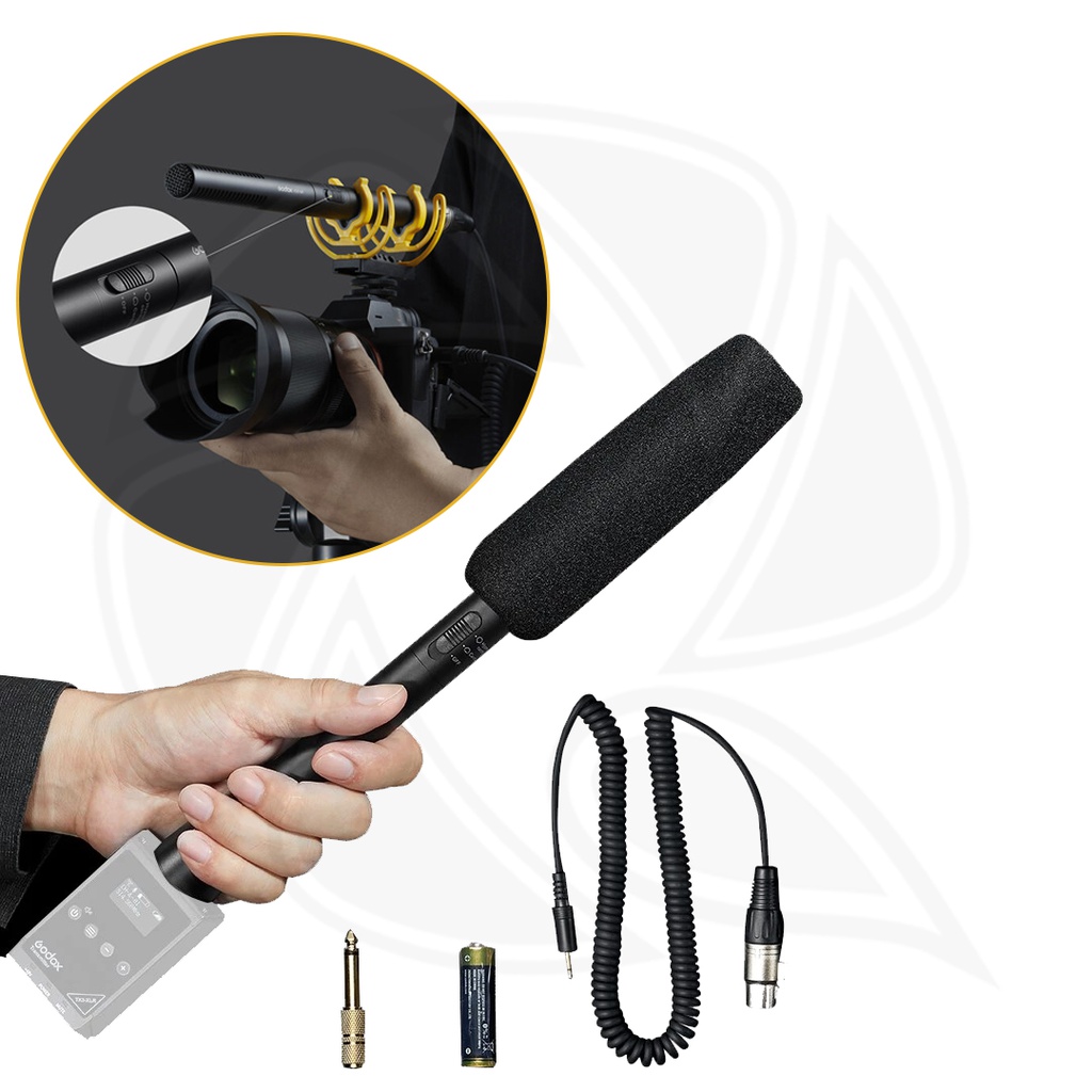 GODOX Multipattern Shotgun Microphone with On XLR Transmitter &amp; RX1 / Wireless Receiver
