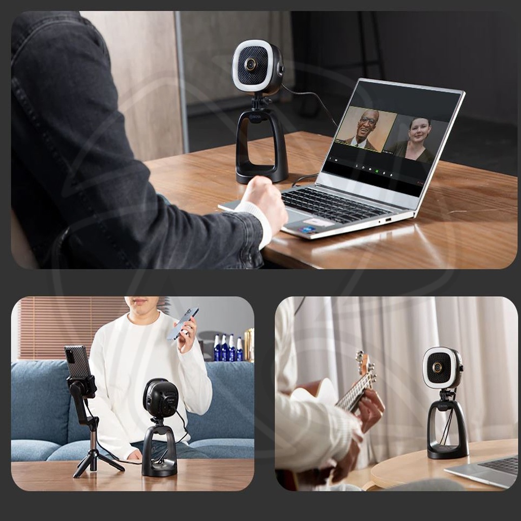 BOYA BY-CM6B All-in-One UHD 4K USB Webcam with Mic and LED Ring Light