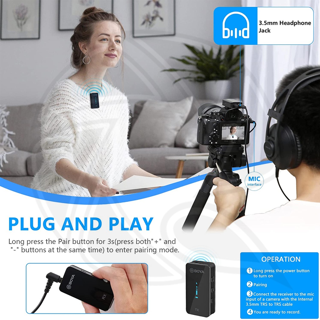 BOYA BY-XM6-K1 2.4GHz Ultra-compact Wireless Microphone System Kit