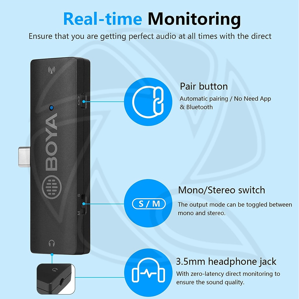 BOYA BY-XM6-S5 Digital True-Wireless Microphone System with USB Type-C for Mobile Devices (2.4 GHz)