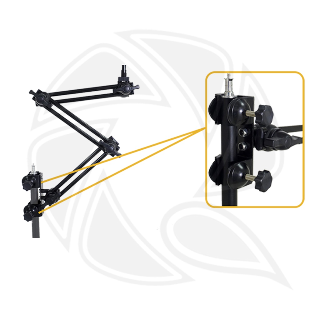 Ring Light 45cm with 3 Section Double Articulated Arm and Light Stand