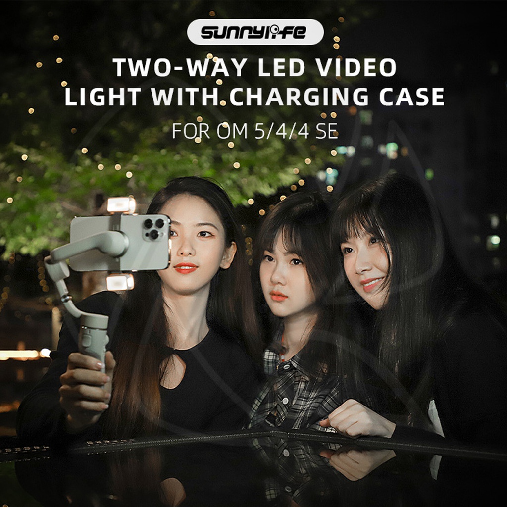 SUNNYLIFE L375 Two-way LED Video Light with Charging Case Tri-color Dimmable Portable Fill Lamp Photography for OSMO Mobile SE/6/OM 5/4/4 SE