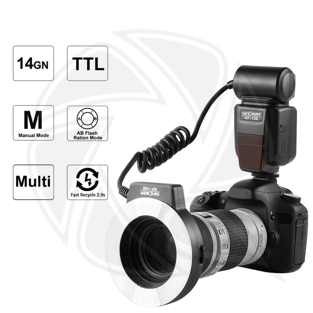 K&amp;F Concept150 TTL Marco Ring Flash for Canon