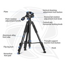 QZSD Q111h Tripod  Camera Tripod Stand with Handle Ball Head