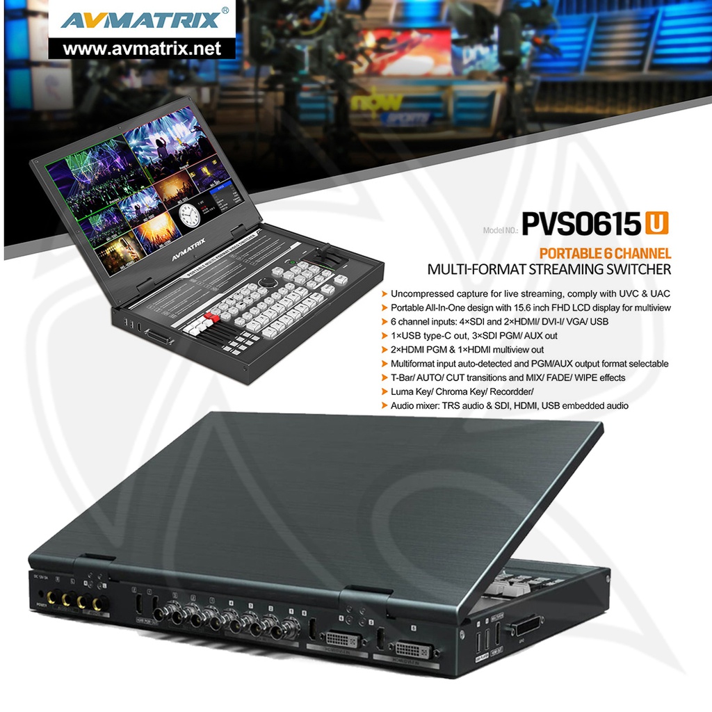 AVMATRIX  Multi-Format Video Switcher Portable - PVS0615U