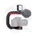 QPS- U-Grip pro for smartphone &amp; Action camera &amp; DSLR camera with Led Light