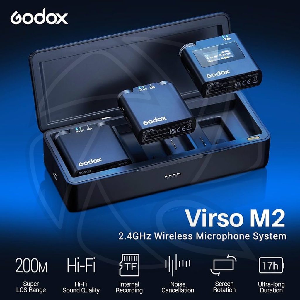 GODOX Virso M2 2-Person Wireless Microphone System for Cameras and Smartphones (2.4 GHz)