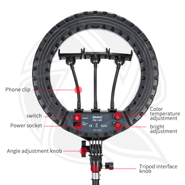 JMARY- FM-14R 35cm Bi-color RING LIGHT with STAND