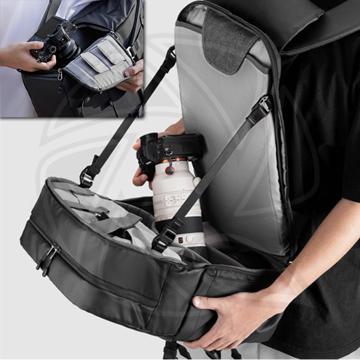 KF13.087AV6 Beta Backpack 20L Camera Backpack, Lightweight  with Rain Cover for 15.6 Inch Laptop, DSLR Cameras( All Black )