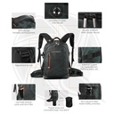 KF13.119 Multifunctional Large DSLR Camera Backpack 25L for Outdoor Travel Photography