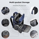 KF13.144V2 Concept Camera Backpack 20L Large Waterproof Camera Bag with Front HardShell / 15.6&quot; Laptop / Tripod Compartment for Photographers, Blue
