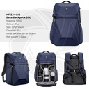 KF13.144V2 Concept Camera Backpack 20L Large Waterproof Camera Bag with Front HardShell / 15.6&quot; Laptop / Tripod Compartment for Photographers, Blue