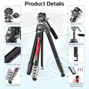 ULANZI TT09 VideoGo Carbon Fiber Travel Video Tripod T033GBB1