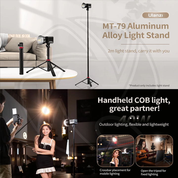 ULANZI MT-79 Portable Adjustable Light Stand Tripod (2m) T075GBB1