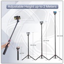 ULANZI MT-79 Portable Adjustable Light Stand Tripod (2m) T075GBB1