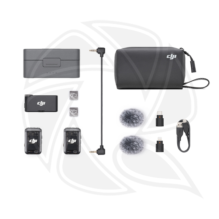 DJI MIC 2  All-in-one Wireless Microphone 2PERSONES Internal Recording  for iPhone, Android, Camera (Neck mic. Wireless)