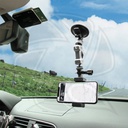 QPS- Adjustable Metal Sucker Mount in Car with Phone Holder GoPro Mount