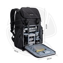 KF13.098V2 Camera Backpack Bag 25L  with 15.6&quot; Laptop Compartment for DSLR/SLR Mirrorless Camera Black