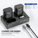 NEEWER 3 PACK NP-FZ100 SONY REPLACEMENT BATTERY AND CHARGER (10103231)