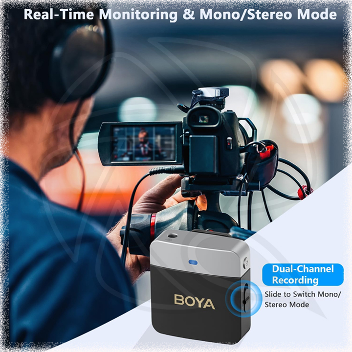 BOYA BY-M1V2 2-Person Wireless Microphone System for Cameras and Smartphones (2.4 GHz)(Neck mic. Wireless)