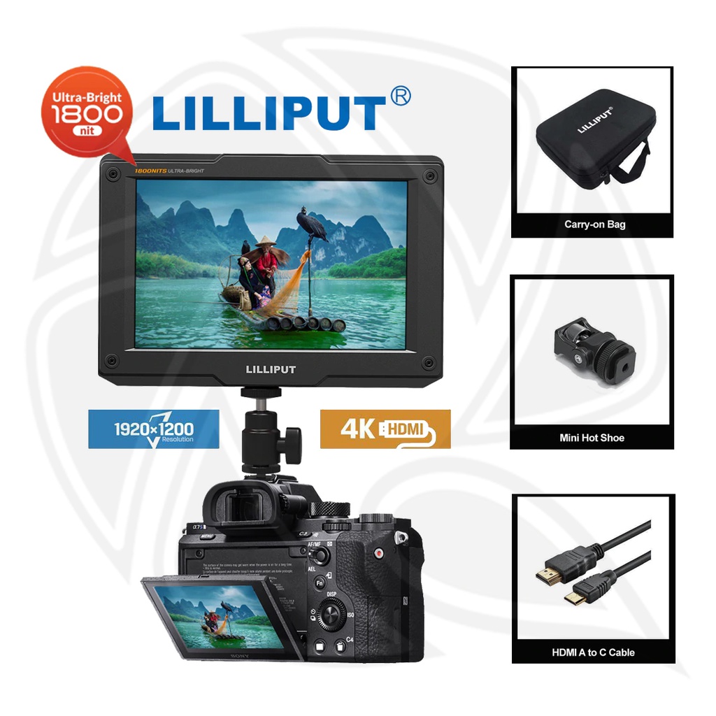 Lilliput 7&quot; 4K HDMI Ultrabright On-Camera Monitor- H7