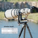 KF31.052 Tripod Gimbal Head CNC Aluminium Alloy Heavy Duty 360° Panoramic Head