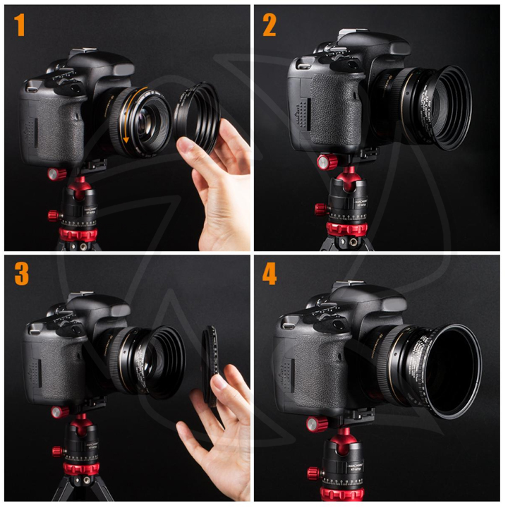 KF SKU0629 18 Pieces Filter Ring Adapter Set, Camera Lens Filter Metal Stepping Rings Kit (Includes 9pcs Step Up Ring Set + 9pcs Step Down Ring Set)