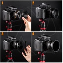 KF SKU0629 18 Pieces Filter Ring Adapter Set, Camera Lens Filter Metal Stepping Rings Kit (Includes 9pcs Step Up Ring Set + 9pcs Step Down Ring Set)
