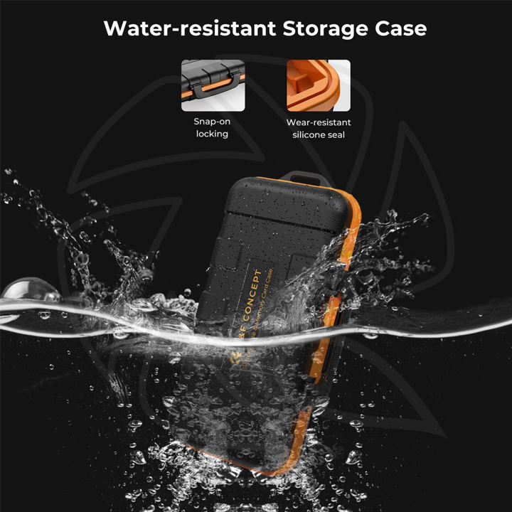 KF31.079 Camera Battery SD Card Holder Water-resistant and Anti-shock Case for (4 SD Cards, 2 Camera Batteries, 6 TF Cards, 2 CF Cards or 2 XQDs,)