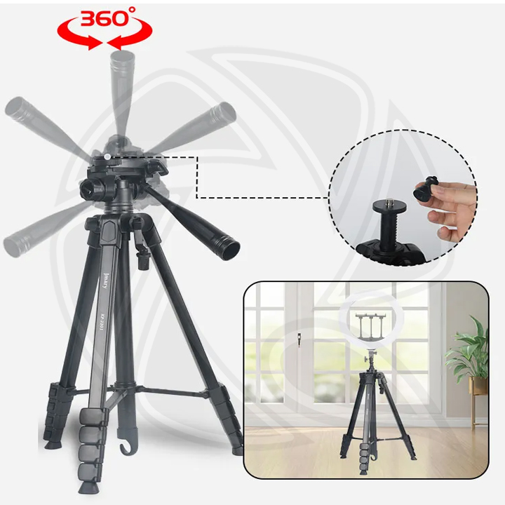 JMARY KP-2201 Tripod with Pan Head and Ring Light Head with phone holder