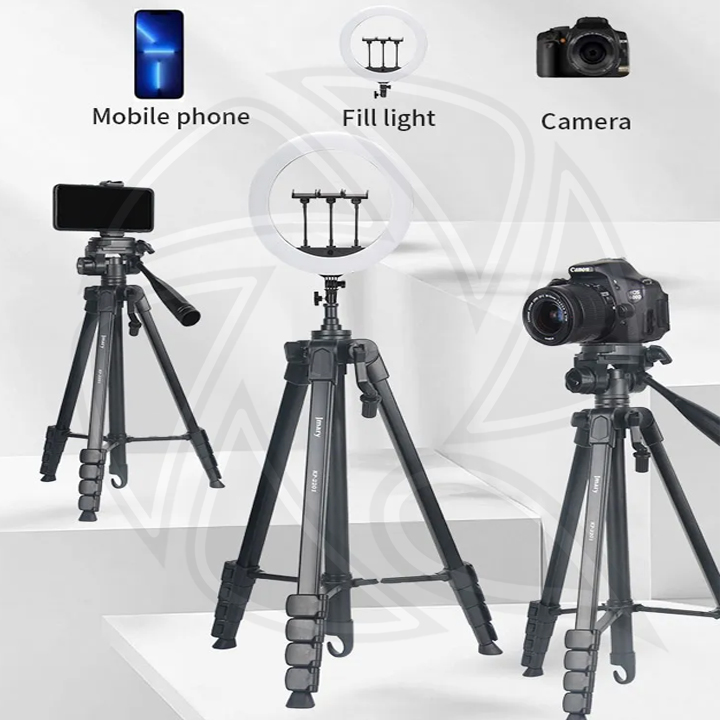 JMARY KP-2201 Tripod with Pan Head and Ring Light Head with phone holder